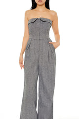 Strapless Wide-Leg Jumpsuit