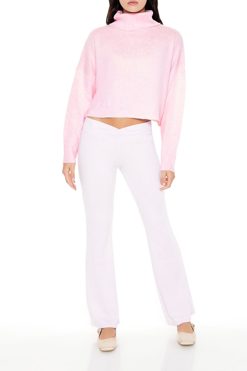 Turtleneck Drop-Sleeve Sweater