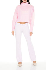 Turtleneck Drop-Sleeve Sweater