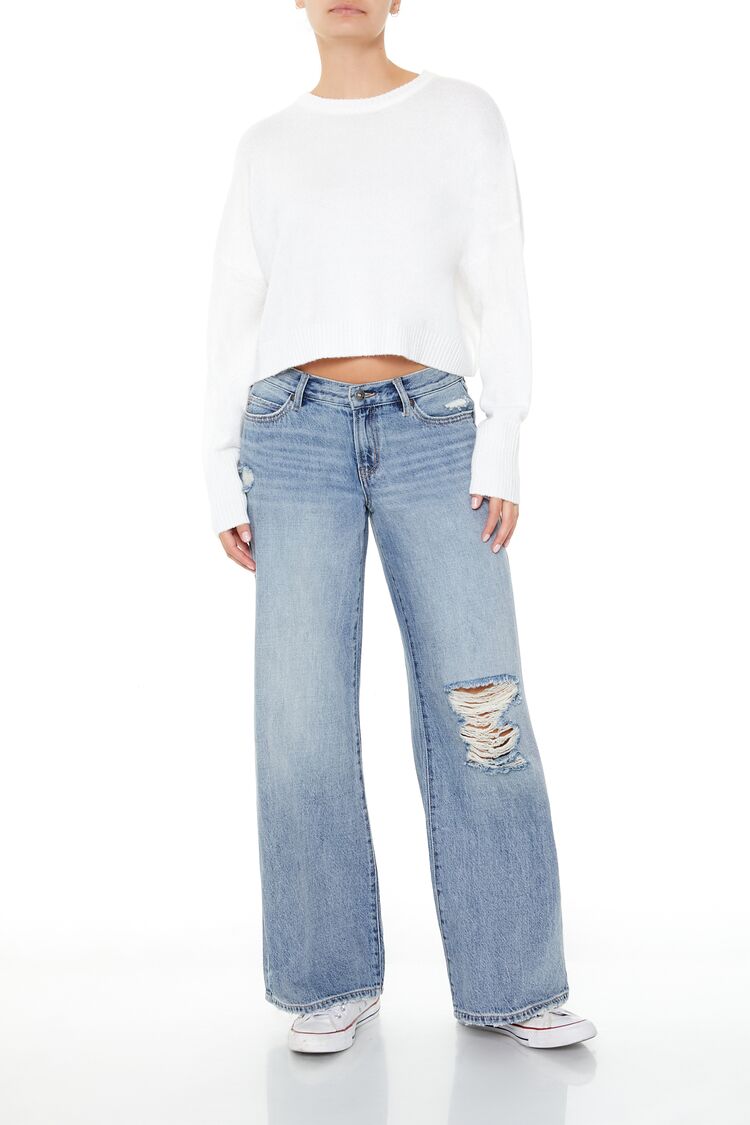 Cropped Drop-Sleeve Sweater