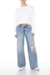 Cropped Drop-Sleeve Sweater
