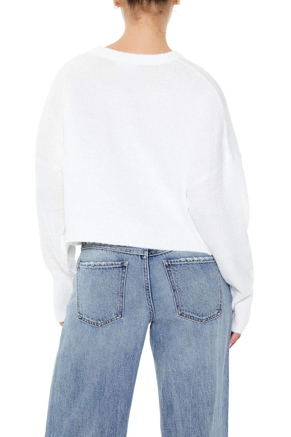 Cropped Drop-Sleeve Sweater