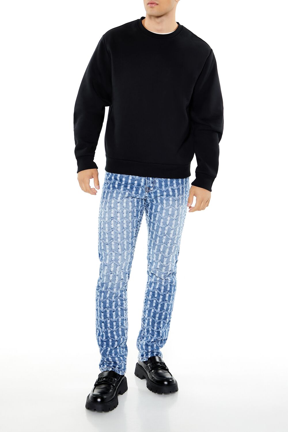 Frayed Slim-Fit Mid-Rise Jeans
