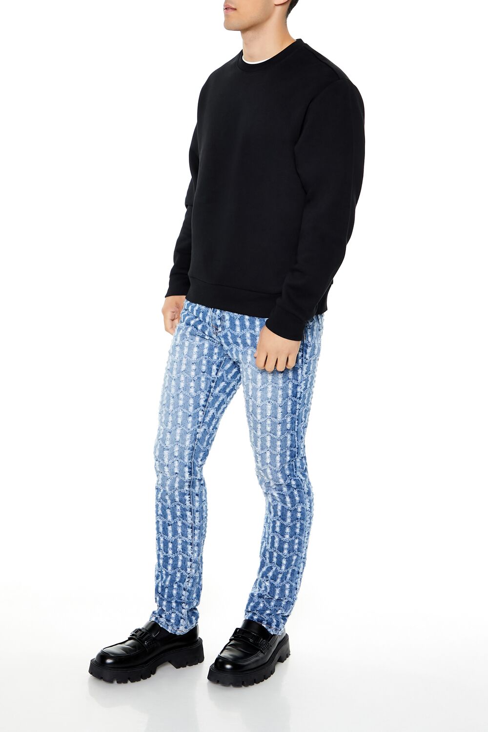 Frayed Slim-Fit Mid-Rise Jeans