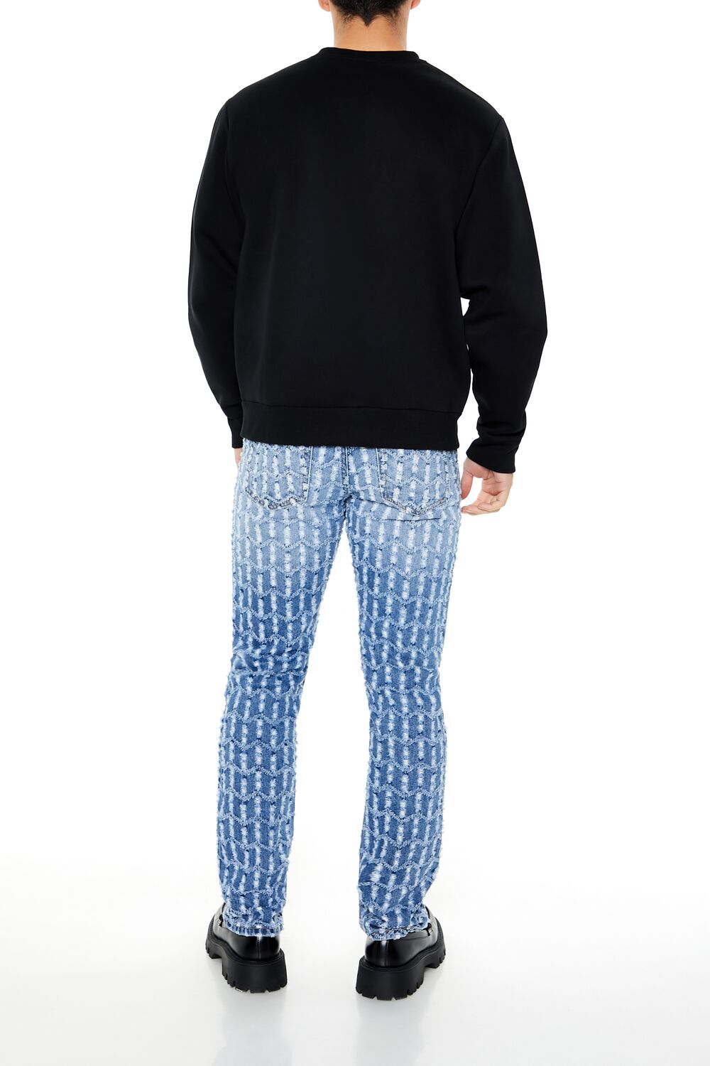 Frayed Slim-Fit Mid-Rise Jeans