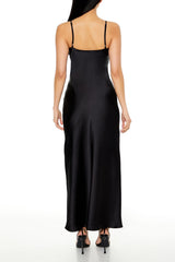 Satin Tie-Front Maxi Slip Dress
