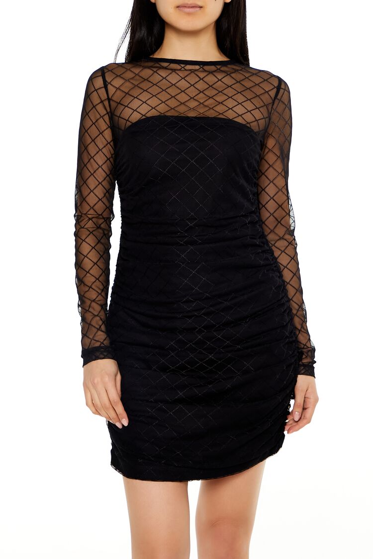 Lattice Combo Sweater Dress