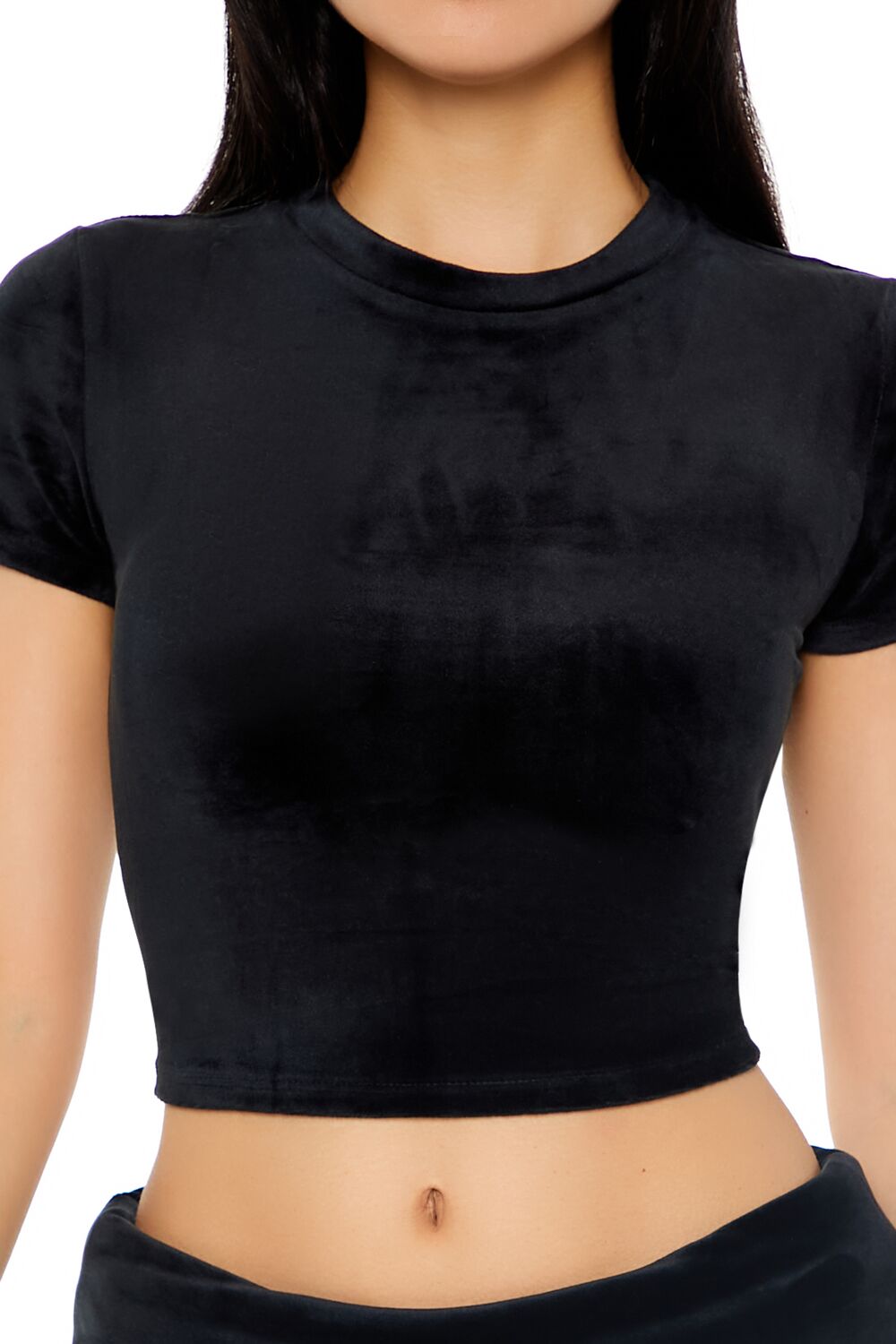 Cropped Velour Tee