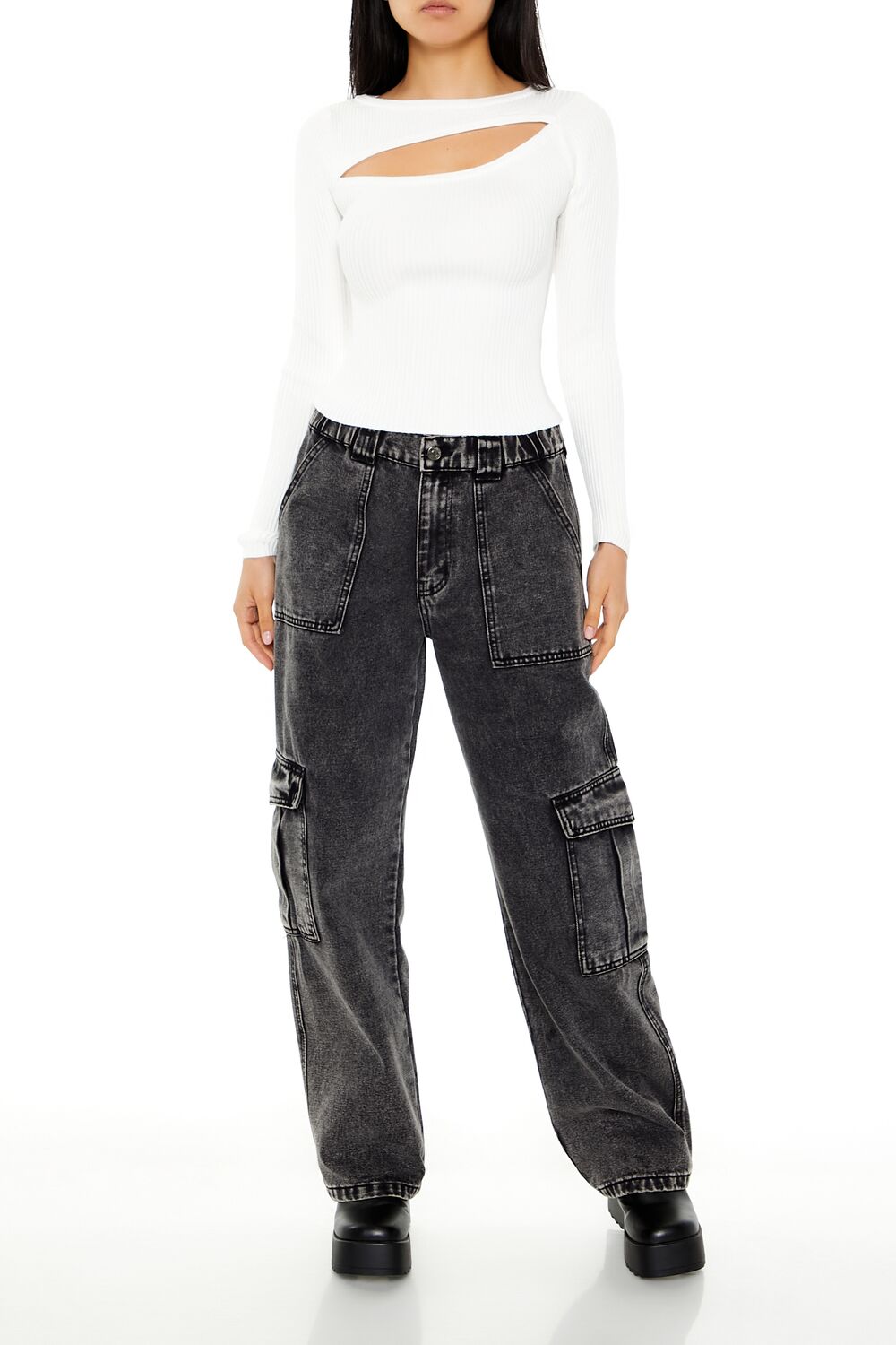 Cutout Ribbed Sweater