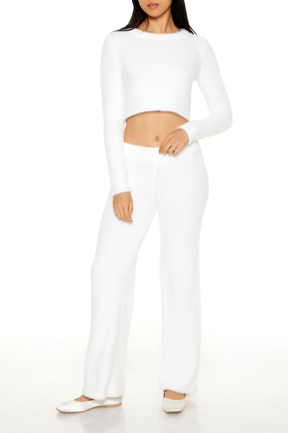 Fuzzy Knit Cropped Sweater