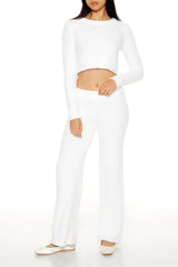 Fuzzy Knit Cropped Sweater