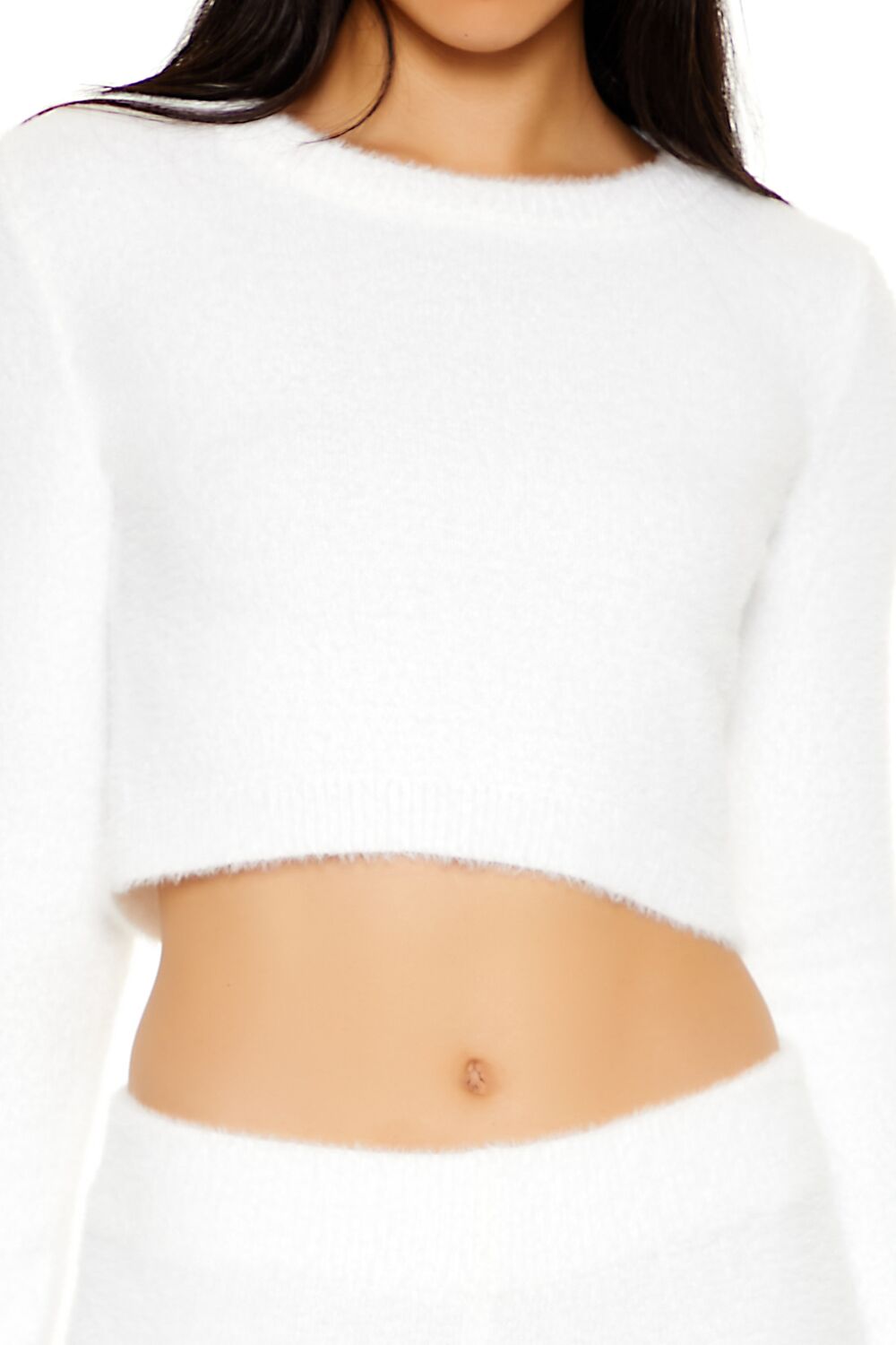 Fuzzy Knit Cropped Sweater