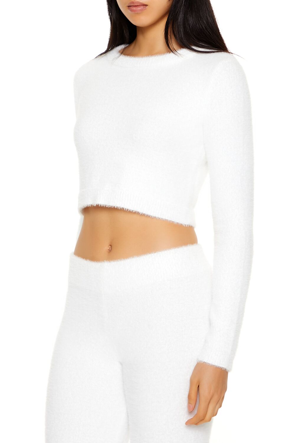 Fuzzy Knit Cropped Sweater