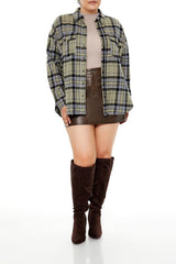 Plus Size Plaid Flannel Shirt