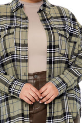 Plus Size Plaid Flannel Shirt