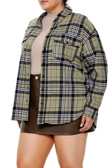Plus Size Plaid Flannel Shirt