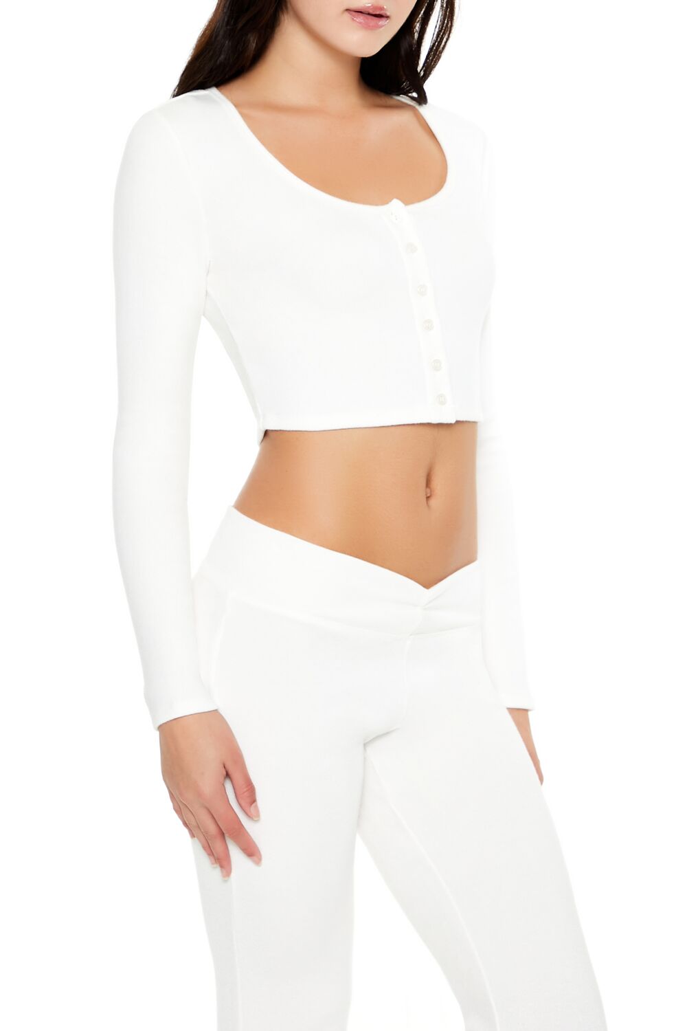 Button-Front Crop Top