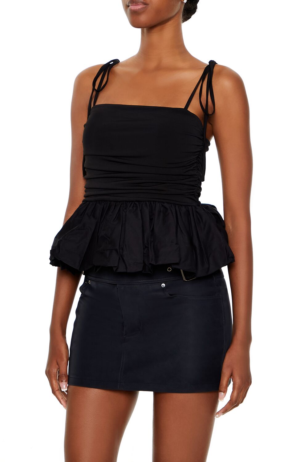 Tie-Strap Peplum Cami
