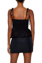 Tie-Strap Peplum Cami