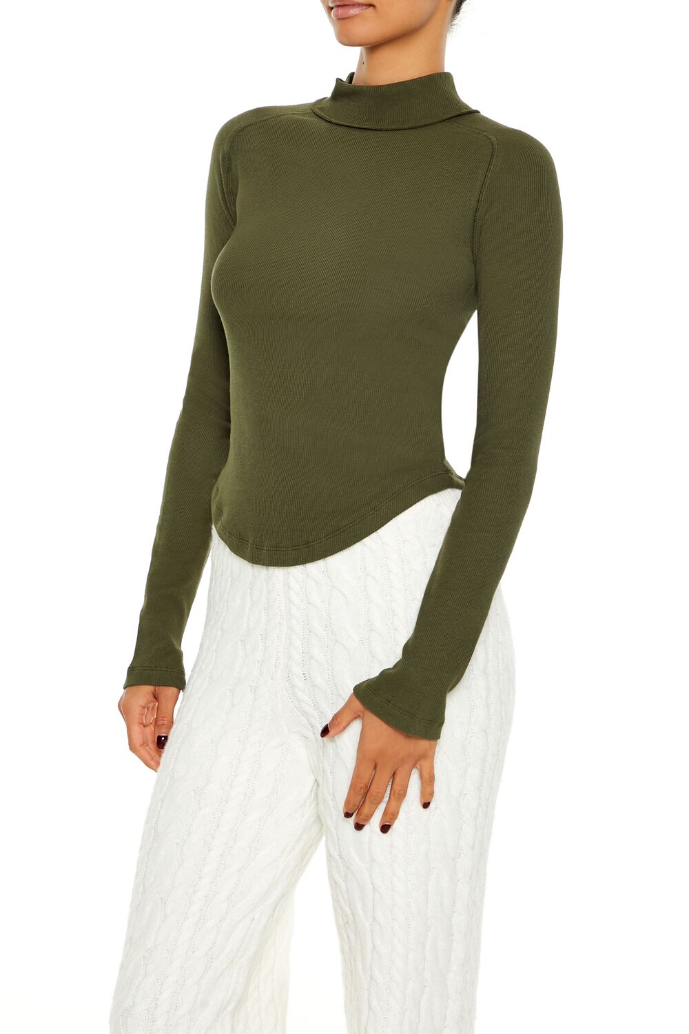 Ribbed Mock Neck Top