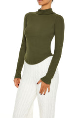 Ribbed Mock Neck Top