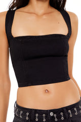 Sweetheart Denim Crop Top