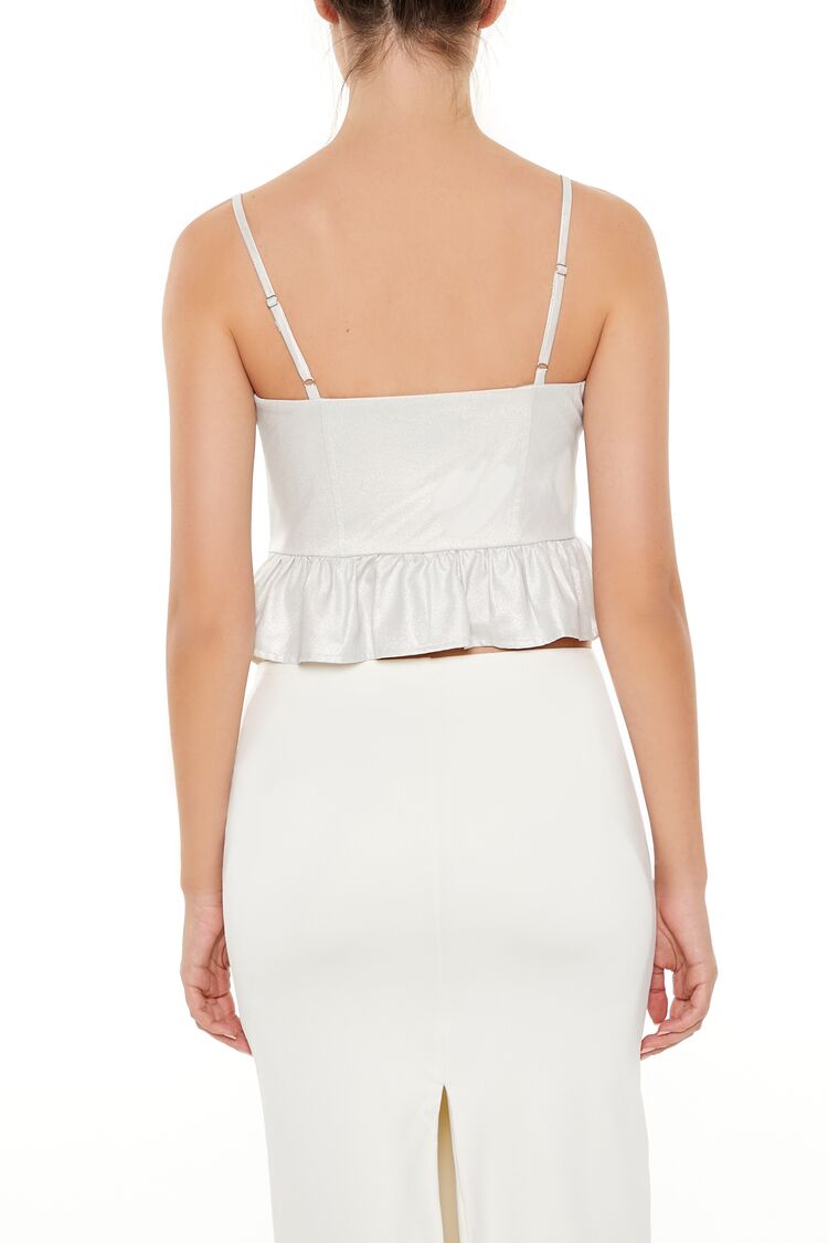 Glitter Satin V-Hem Bustier Cami