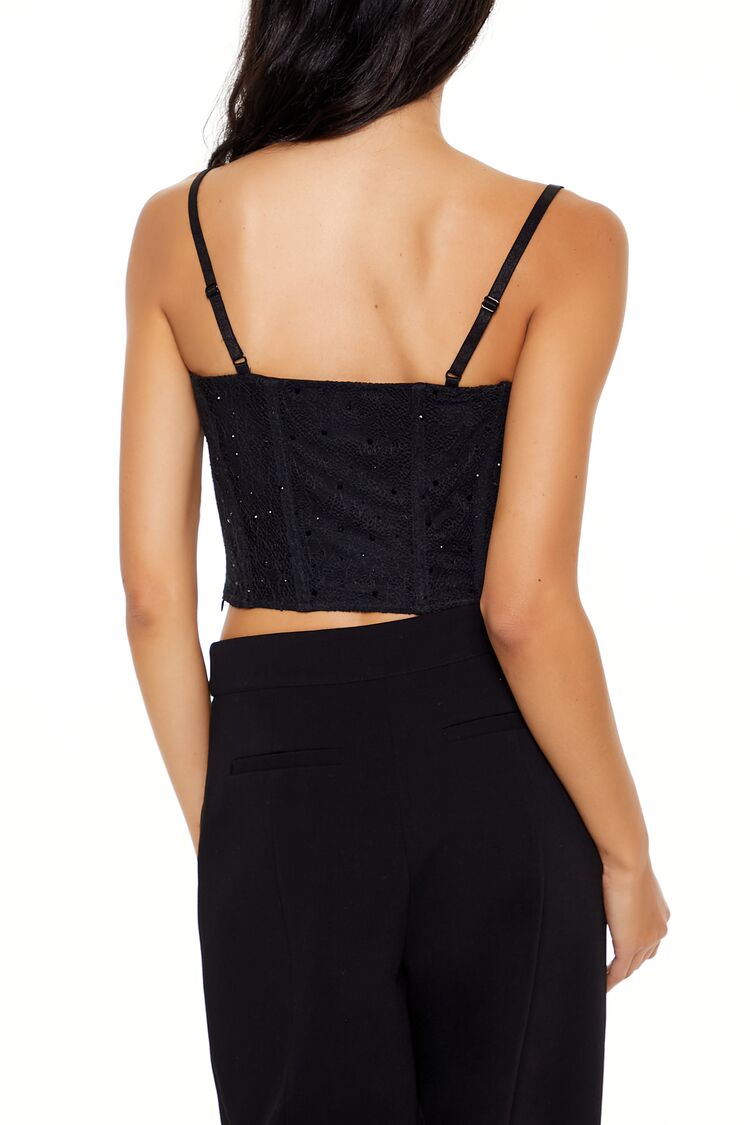 Lace Rhinestone Corset Cami