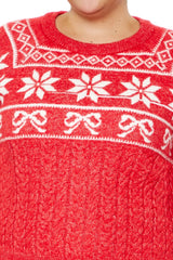 Plus Size Fair Isle Poinsettia Sweater