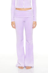 Velour Foldover Flare Pants