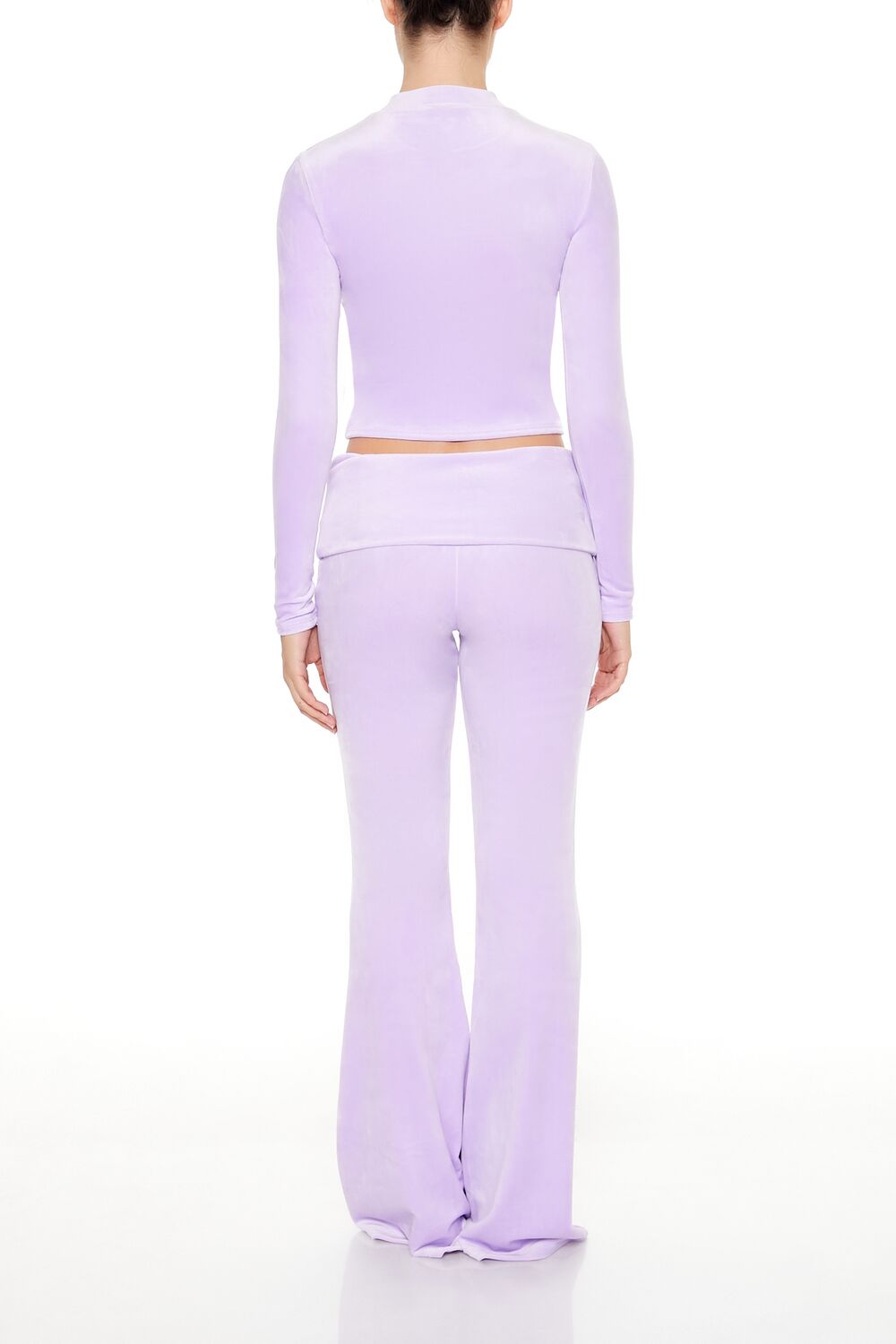 Velour Foldover Flare Pants