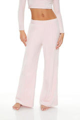 Velour Mid-Rise Wide-Leg Pants