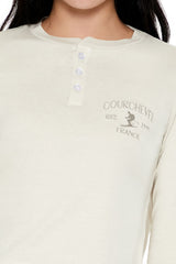 Courchevel France Ski Henley Tee