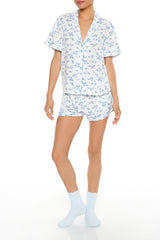 Floral Shirt & Shorts Pajama Set