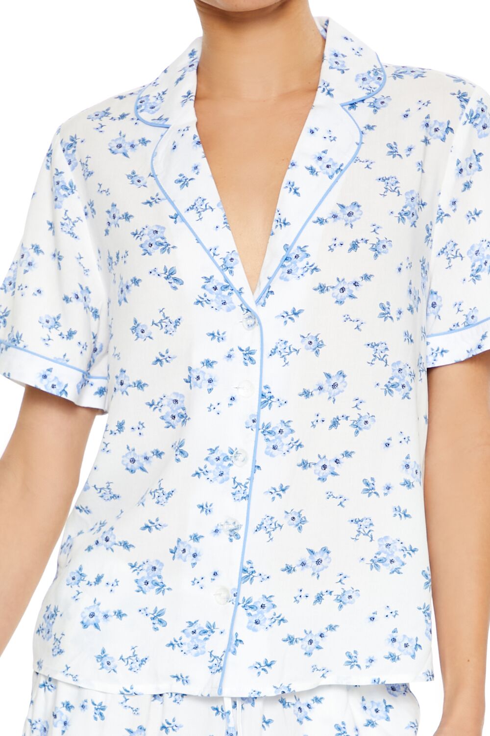 Floral Shirt & Shorts Pajama Set