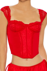 Lace Lingerie Corset Crop Top