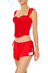 Lace Lingerie Corset Crop Top