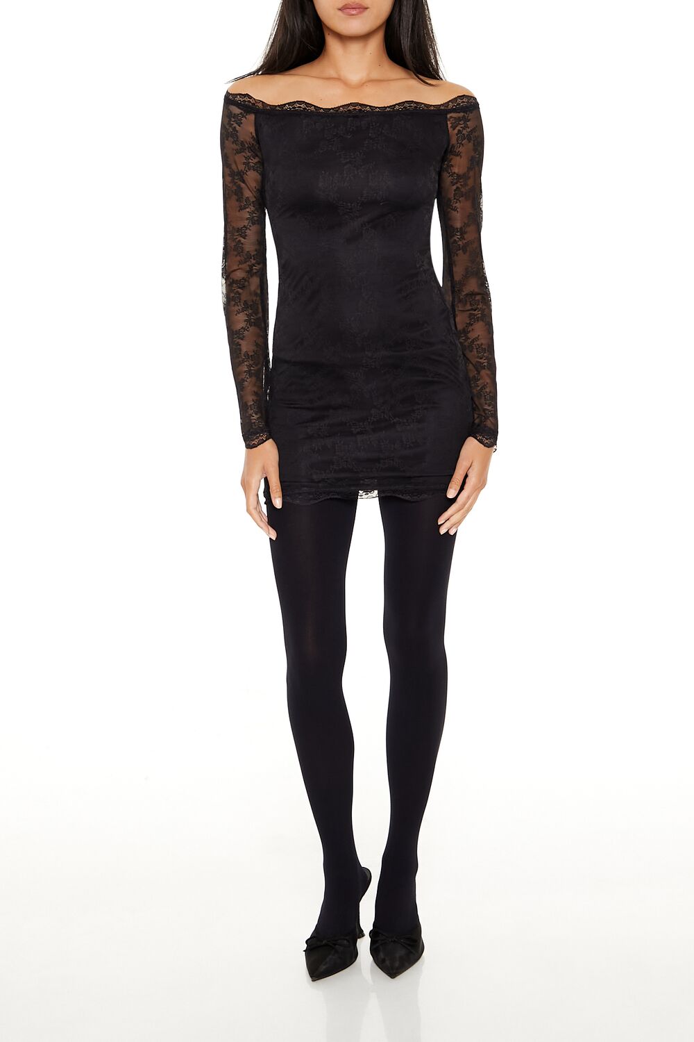 Lace Off-the-Shoulder Mini Dress