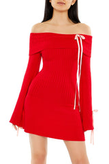 Bow Sweater Mini Dress