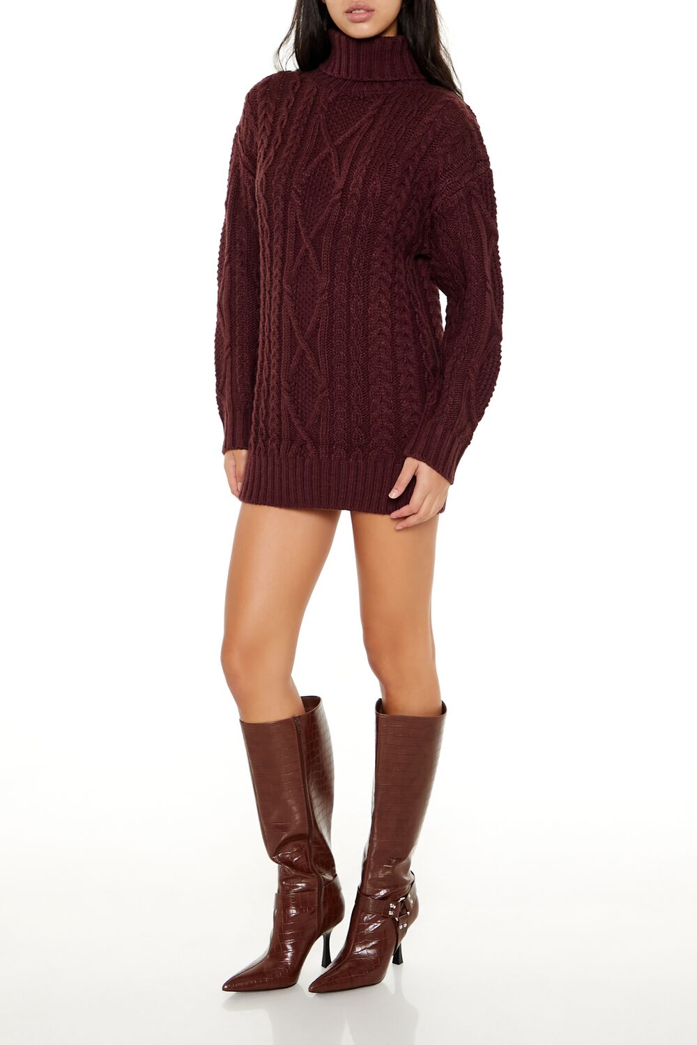 Turtleneck Mini Sweater Dress