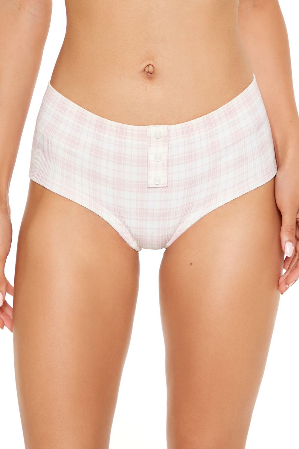 Seamless Plaid Bow Shortie Panties