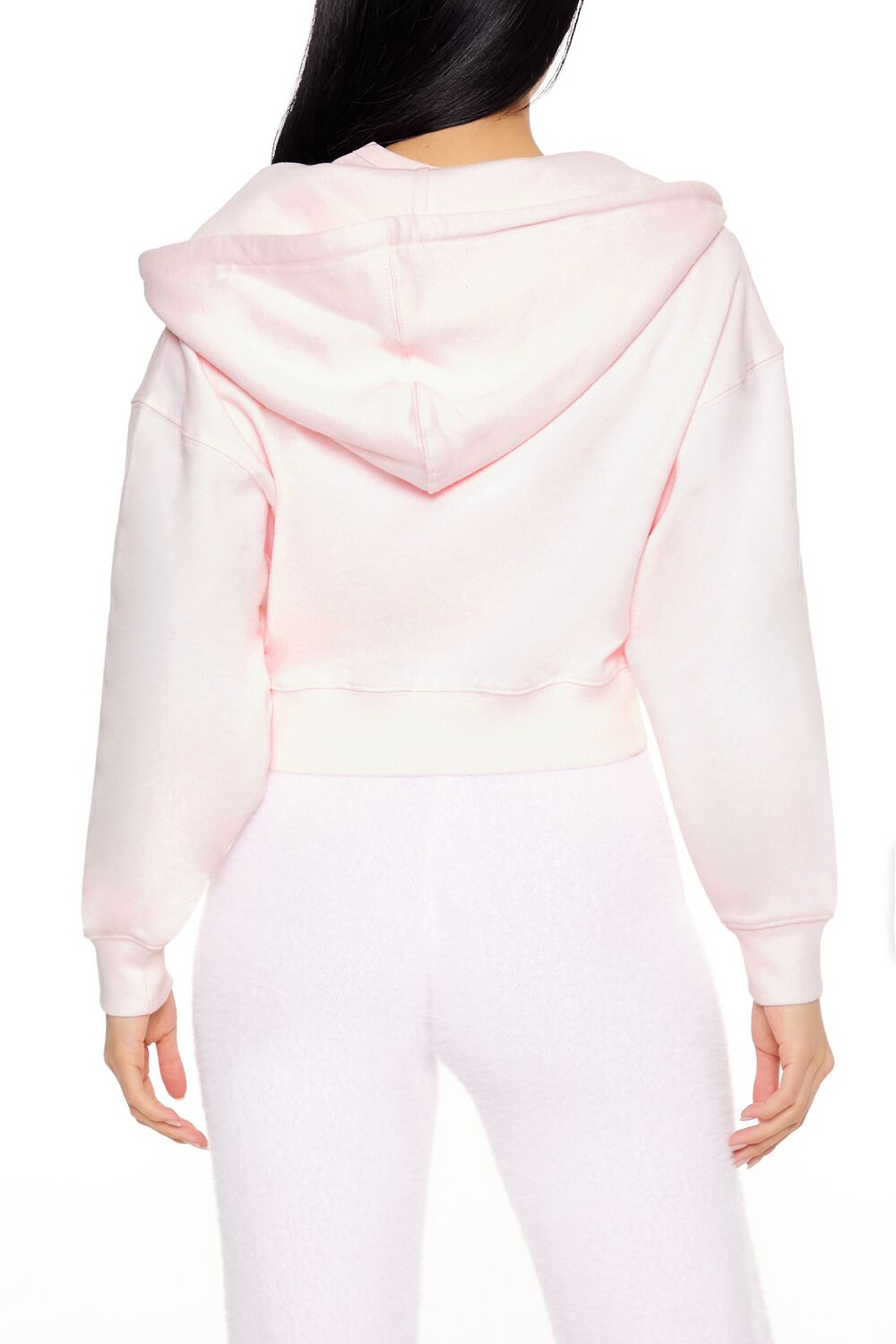 French Terry Cropped Zip-Up Hoodie