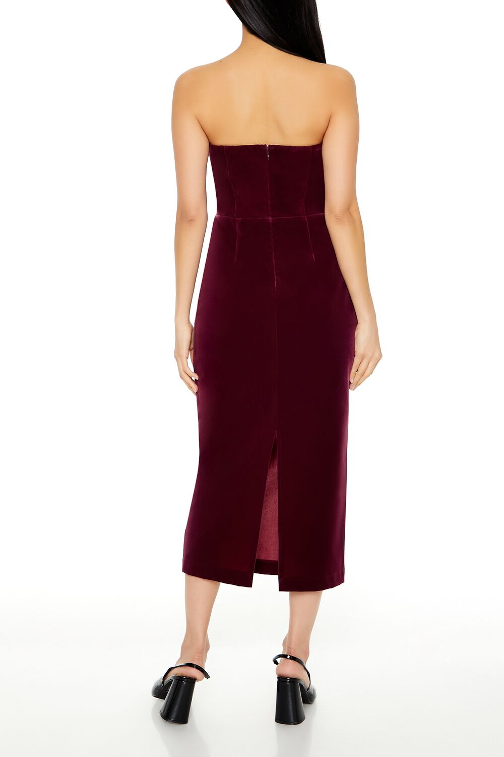 Velvet Sweetheart Midi Tube Dress