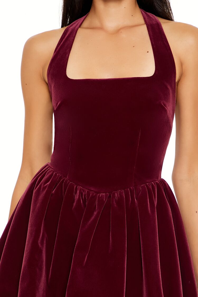 Halter Bubble-Hem Mini Dress
