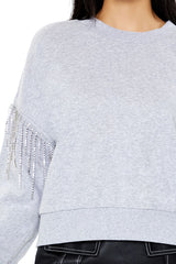 Rhinestone Fringe Pullover