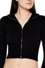 Cropped Zip-Up Sweater