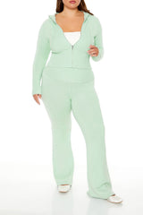 Plus Size Sweater-Knit Flare Pants