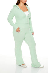 Plus Size Sweater-Knit Flare Pants