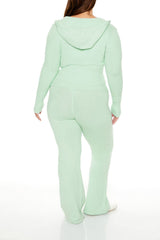 Plus Size Sweater-Knit Flare Pants
