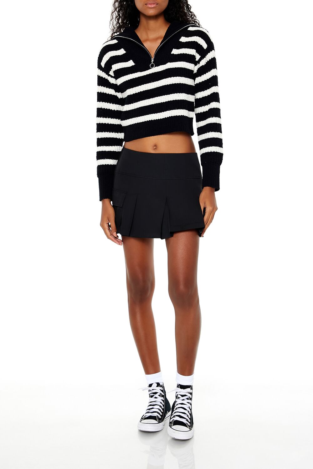 Striped Half-Zip Sweater